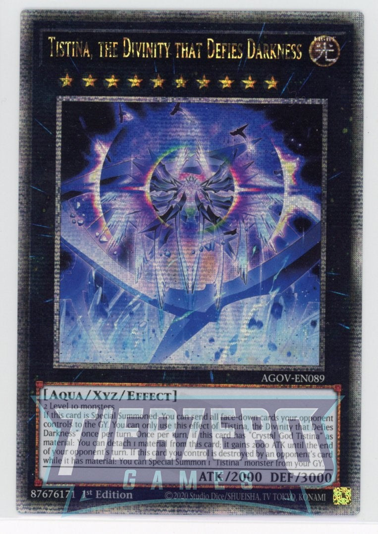 yugioh xyz god cards AGOV-EN089 - Tistina, the Divinity that Defies Darkness