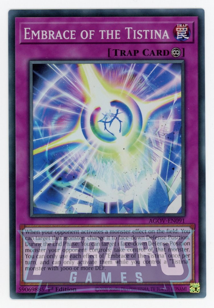 AGOV-EN091 - Embrace of the Tistina - Super Rare - Continuous Trap - A AGOV-EN091 - Embrace of the Tistina - Super Rare - Continuous Trap - A
