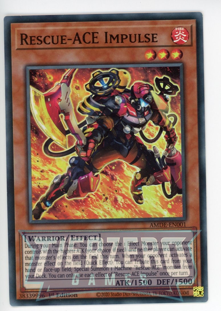 yugioh rescue monsters AMDE-EN001 - Rescue-ACE Impulse - Super Rare - Effect Monster