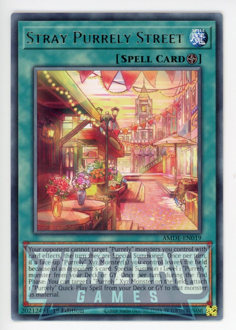 AMDE-EN019 - Stray Purrely Street - Rare - Field Spell - Amazing Defen AMDE-EN019 - Stray Purrely Street - Rare - Field Spell - Amazing Defen