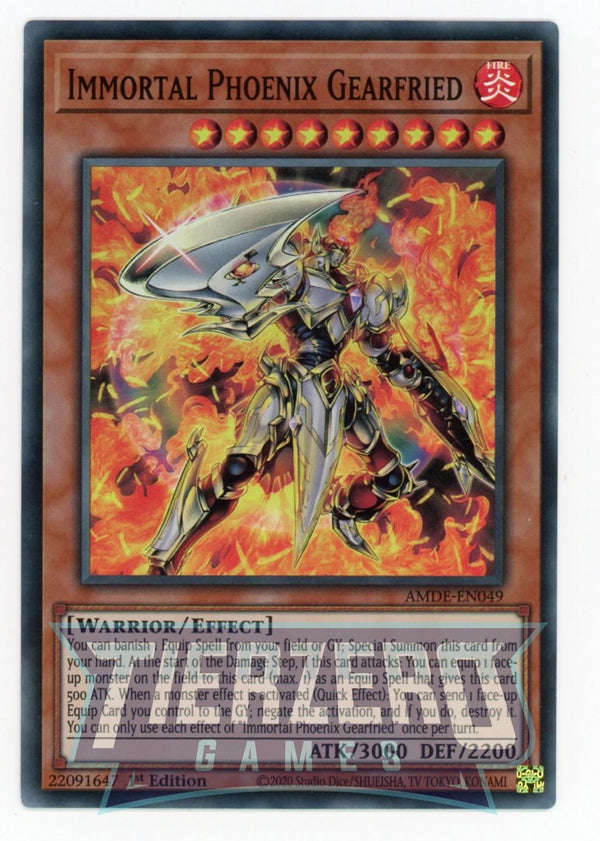 AMDE-EN049 - Immortal Phoenix Gearfried - Super Rare - Effect Monster - Amazing Defenders