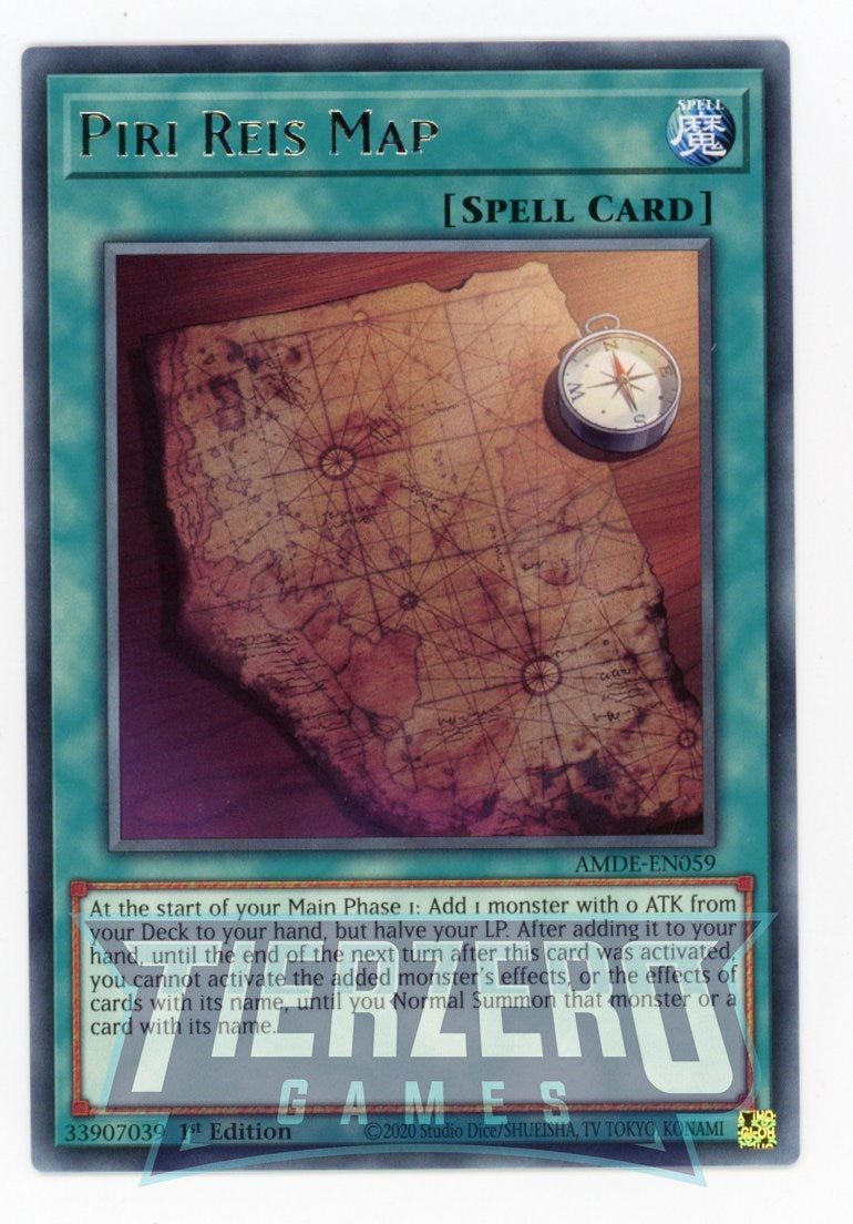 yugioh map card AMDE-EN059 - Piri Reis Map - Rare - Normal Spell