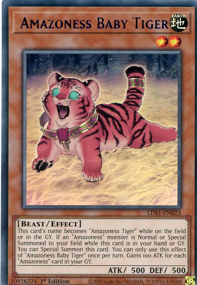 LDS1-EN023 - Amazoness Baby Tiger - Purple Ultra Rare - Effect Monster - Legendary Duelists Season 1