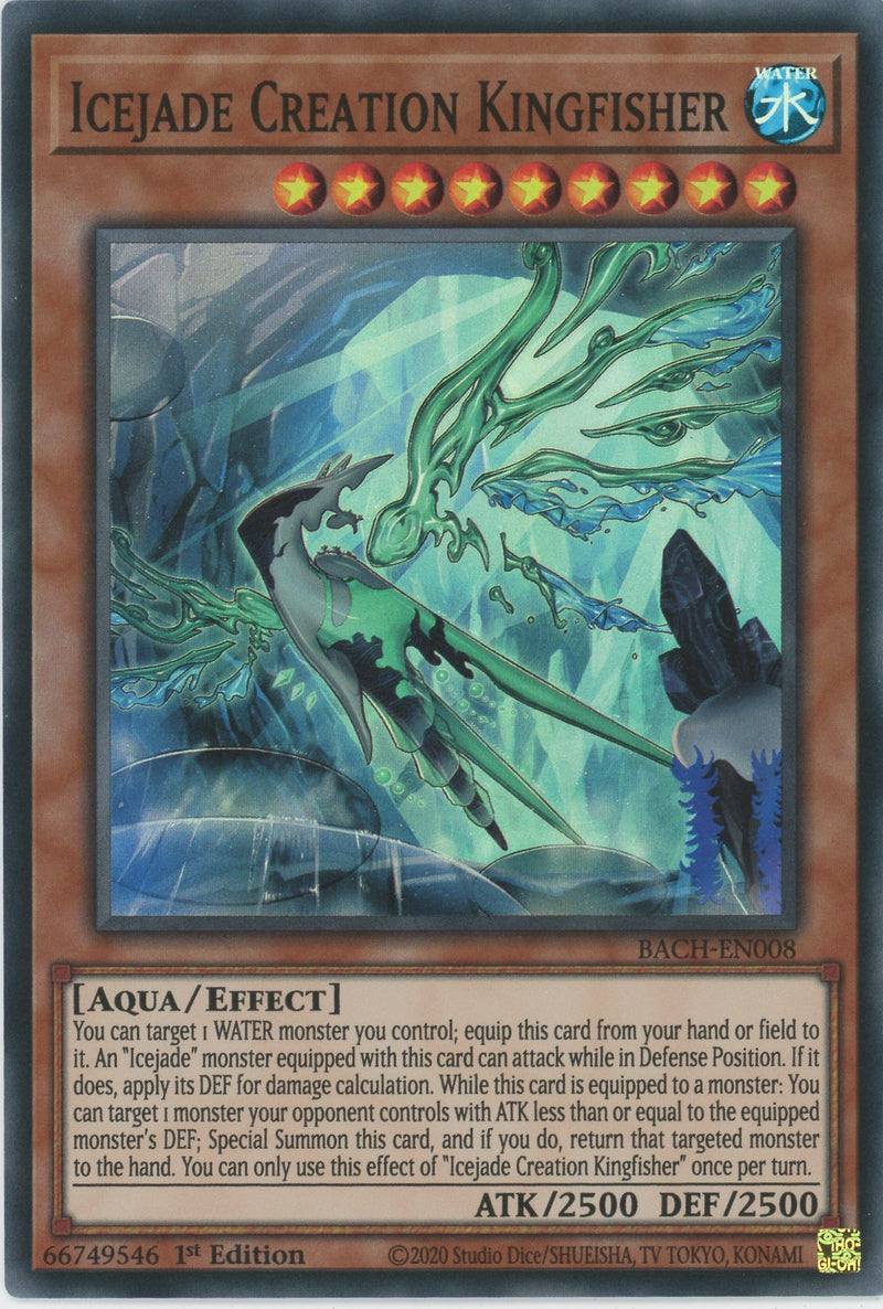 BACH-EN008 - Icejade Creation Kingfisher - Super Rare - Effect Monster - Battle of Chaos