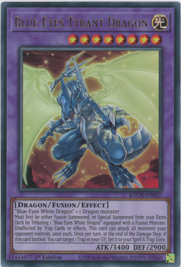 BACH-EN037 - Blue-Eyes Tyrant Dragon - Ultra Rare - Effect Fusion Monster - Battle of Chaos
