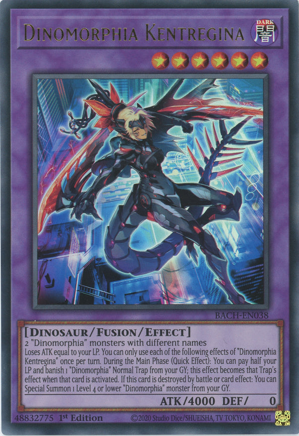 BACH-EN038 - Dinomorphia Kentregina - Ultra Rare - Effect Fusion Monster - Battle of Chaos