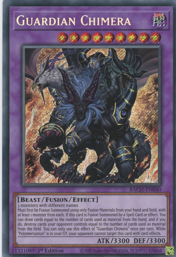 BACH-EN040 - Guardian Chimera - Secret Rare - Effect Fusion Monster - Battle of Chaos