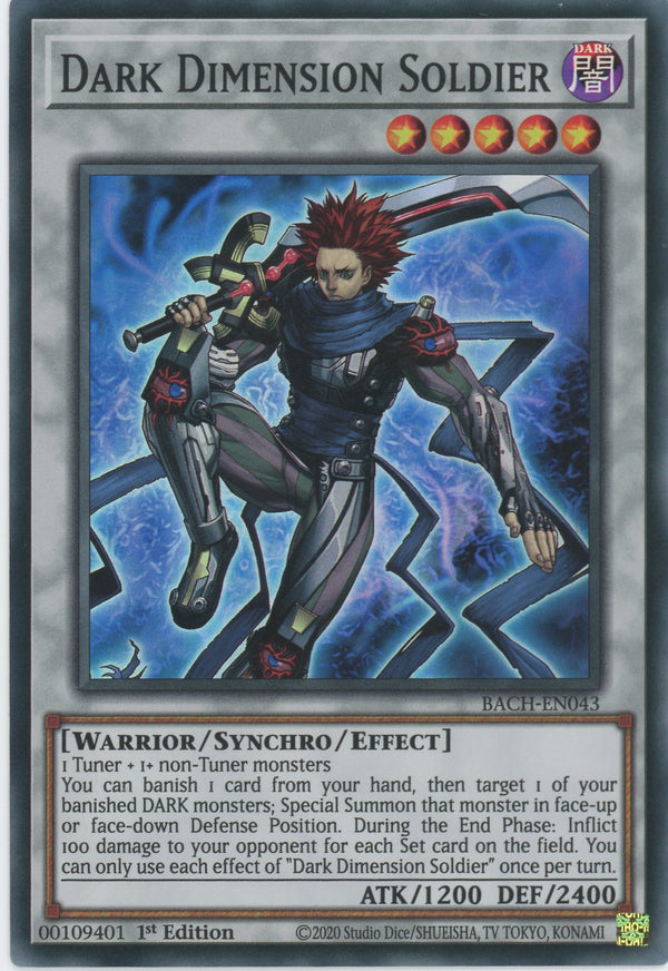 BACH-EN043 - Dark Dimension Soldier - Super Rare - Effect Synchro Monster - Battle of Chaos