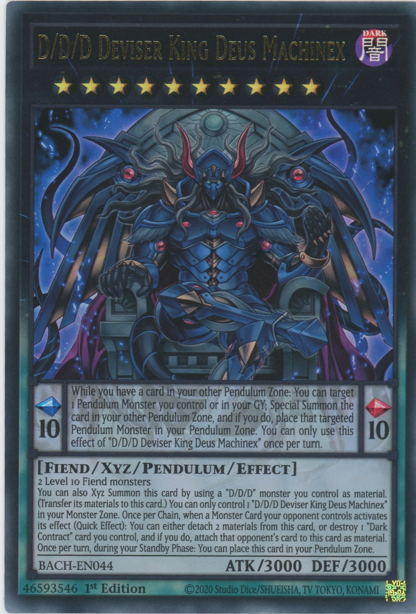 chaos xyz monsters BACH-EN044 - D/D/D Deviser King Deus Machinex - Ultra Rare - Effect Xyz Pendulum Monster