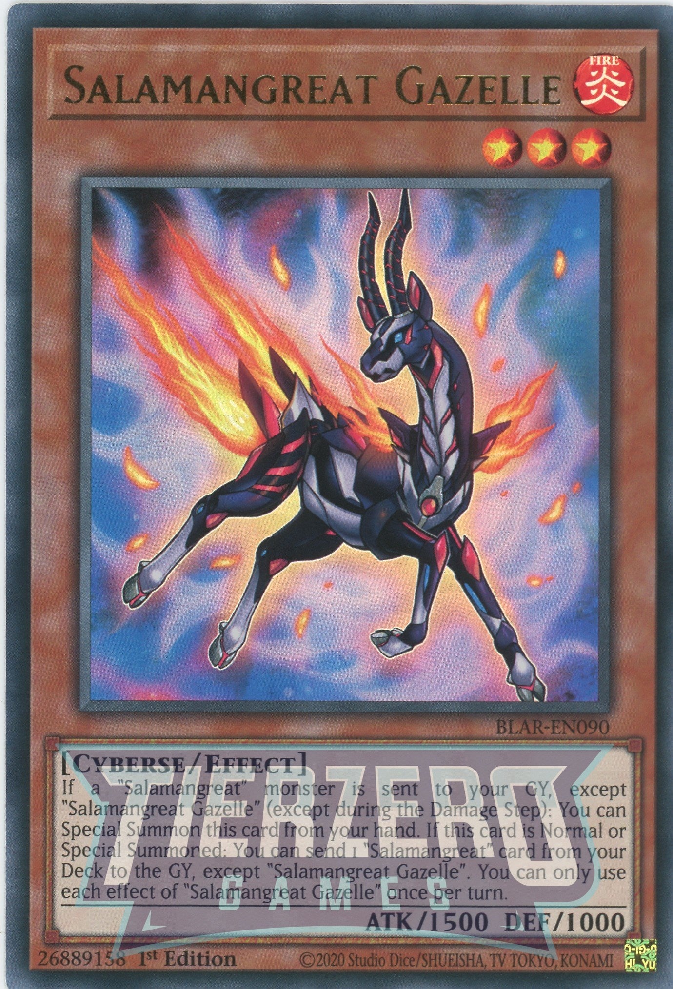 yugioh gazelle deck Grosalamander MP24-DE049 (Quarter Century Secret Rare) MP24-DE049-QUAR 25th Anniversary Tin: Dueling Mirrors kaufen Beast Level 4 ATK/1500 DEF/1200 This monster moves so fast that it looks like an illusion to mortal eyes. Carta Yu-Gi-Oh! - Salamangreat Gazelle