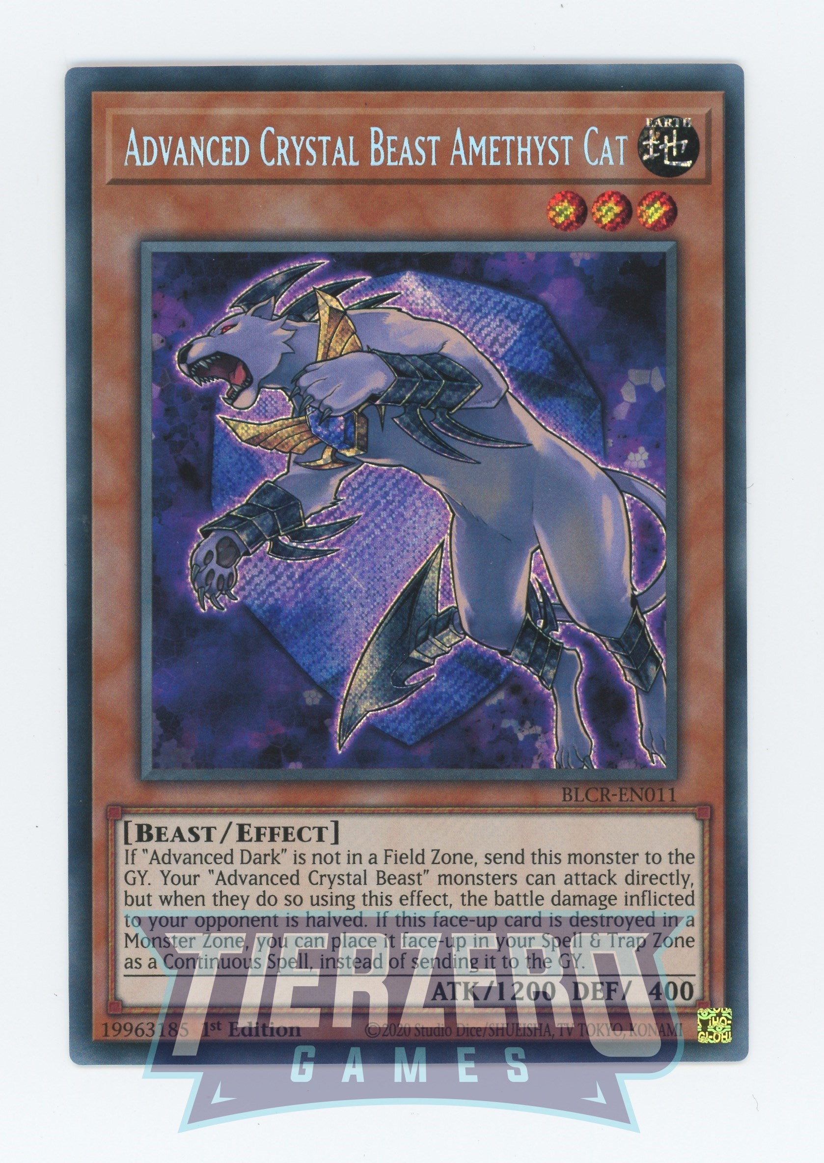 BLCR-EN011 - Advanced Crystal Beast Amethyst Cat - Secret Rare - Effect Monster - Battles of Legend Crystal Revenge