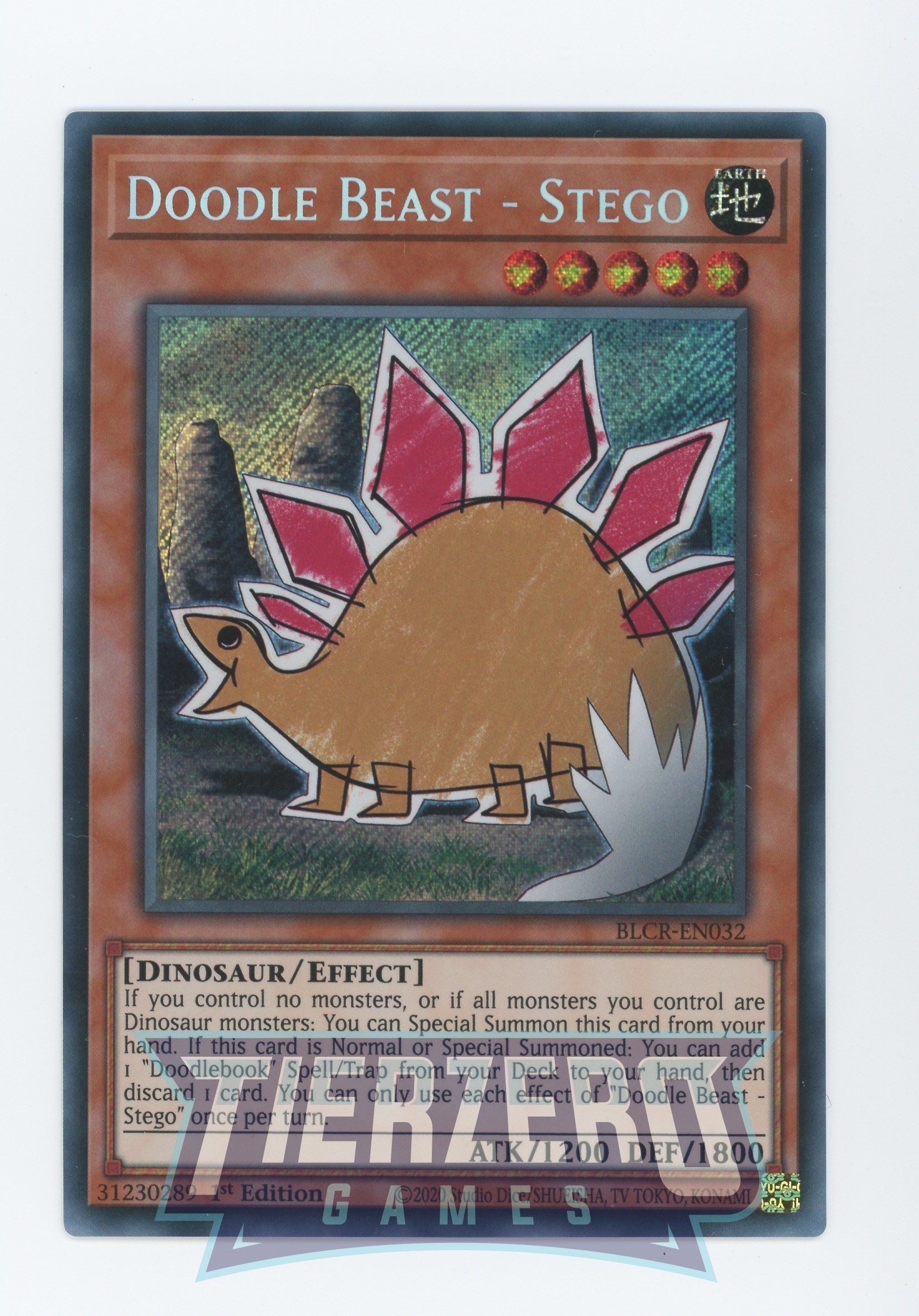 yugioh doodle beast cards BLCR-EN032 - Doodle Beast - Stego - Secret Rare - Effect Monster