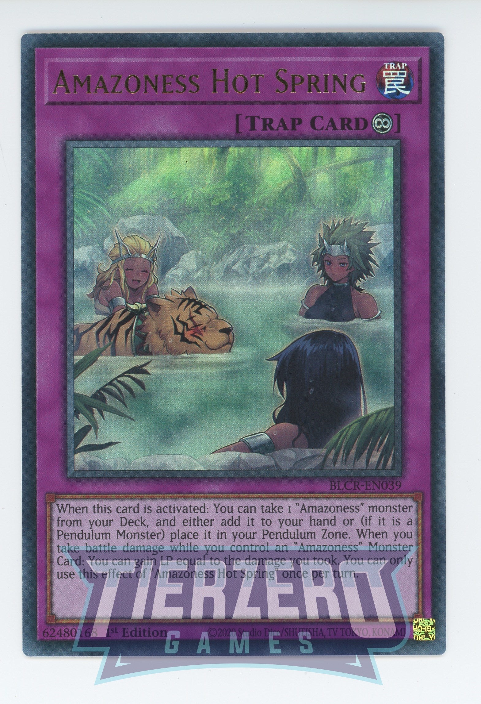 BLCR-EN039 - Amazoness Hot Spring - Ultra Rare - Continuous Trap - Bat BLCR-EN039 - Amazoness Hot Spring - Ultra Rare - Continuous Trap - Bat