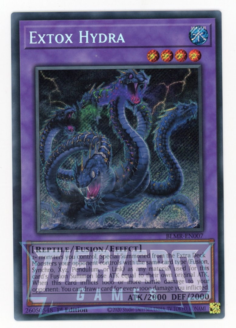 hudra yugioh cards BLMR-EN007 - Extox Hydra - Secret Rare - Effect Fusion Monster