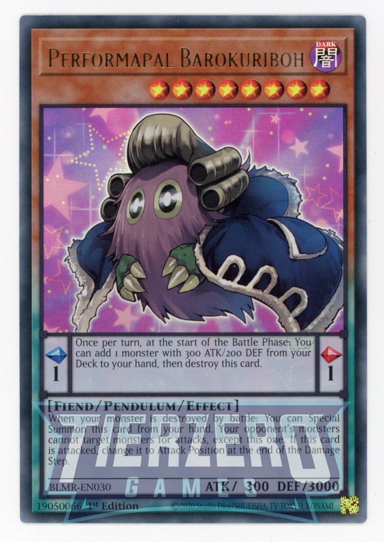 BLMR-EN030 - Performapal Barokuriboh - Ultra Rare - Effect Pendulum Mo BLMR-EN030 - Performapal Barokuriboh - Ultra Rare - Effect Pendulum Mo