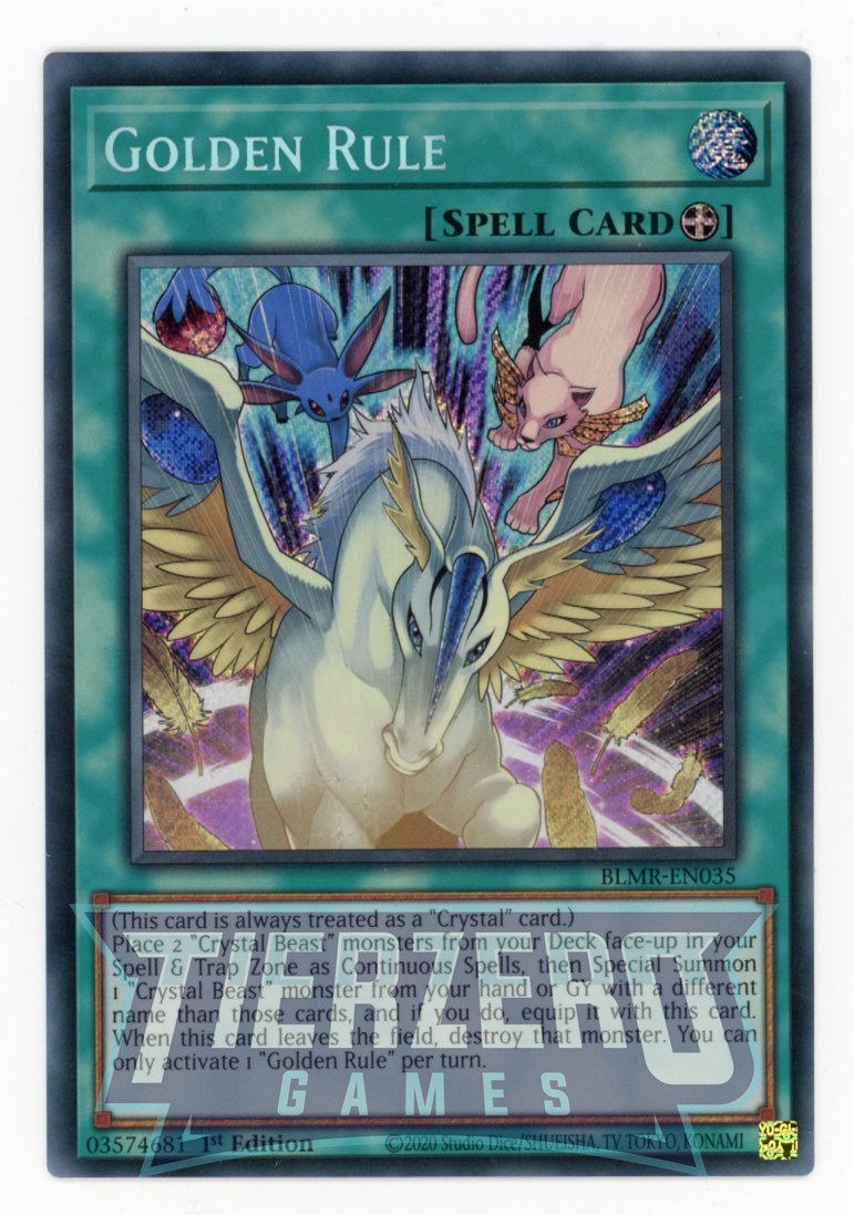 golden rule yugioh card BLMR-EN035 - Golden Rule - Secret Rare - Equip Spell