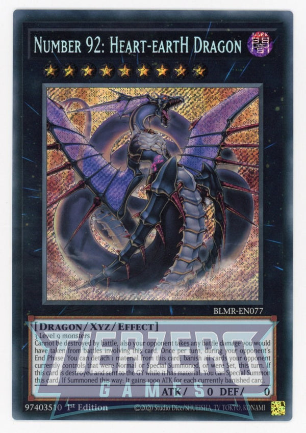 BLMR-EN077 - Number 92: Heart-eartH Dragon - Secret Rare - Effect Xyz Monster - Battles of Legend Monstrous Revenge
