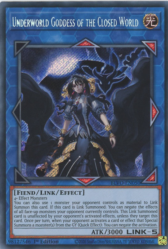 BLVO-EN050 - Underworld Goddess of the Closed World - Secret Rare - Effect Link Monster - Blazing Vortex
