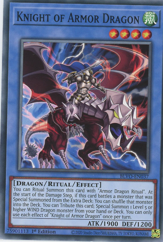 BLVO-EN037 - Knight of Armor Dragon - Common - Effect Ritual Monster - BLVO-EN037 - Knight of Armor Dragon - Common - Effect Ritual Monster -