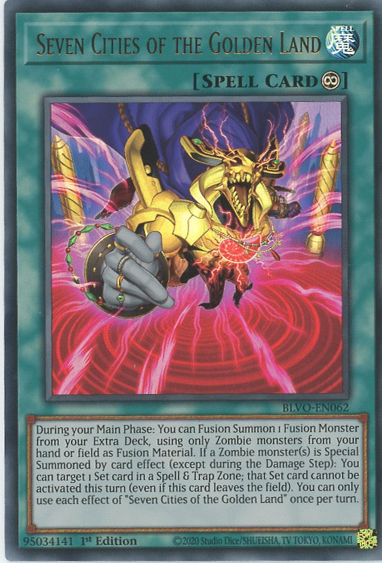 BLVO-EN062 - Seven Cities of the Golden Land- Ultra Rare - Continuous Spell - Blazing Vortex