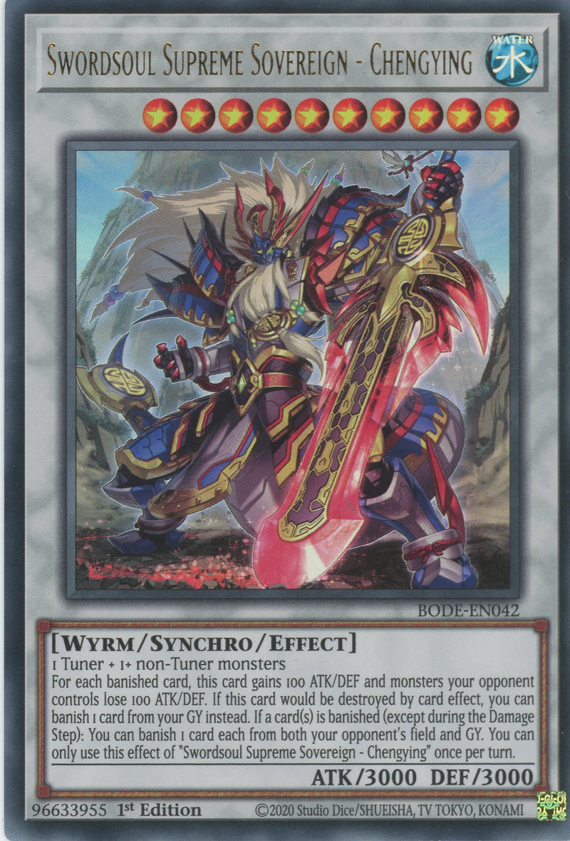 BODE-EN042 - Swordsoul Supreme Sovereign - Chengying - Ultra Rare - Effect Synchro Monster - Burst of Destiny
