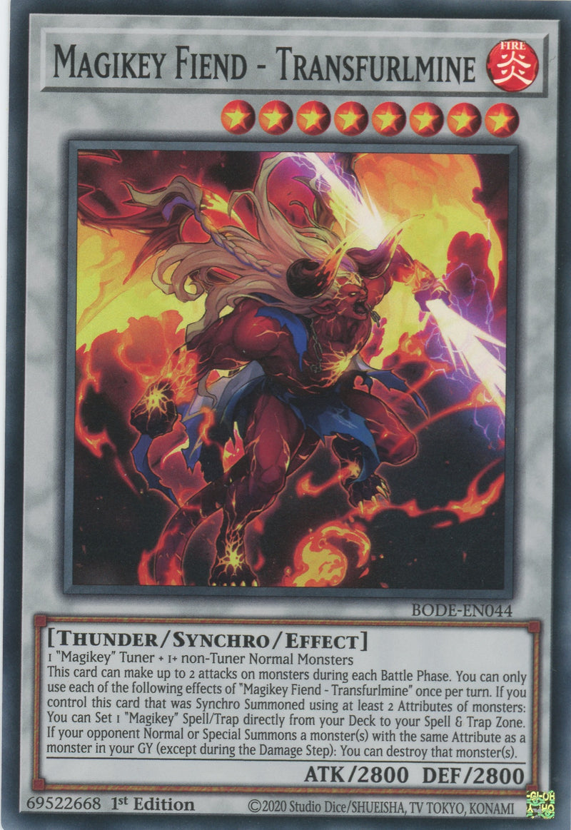 BODE-EN044 - Magikey Fiend - Transfurlmine - Super Rare - Effect Synchro Monster - Burst of Destiny