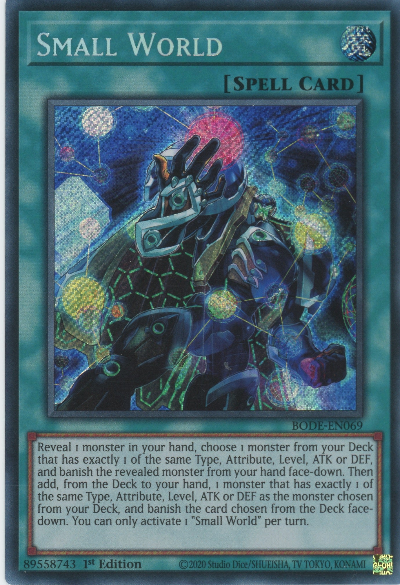 normal spell card yugioh BODE-EN069 - Small World - Secret Rare - Normal Spell