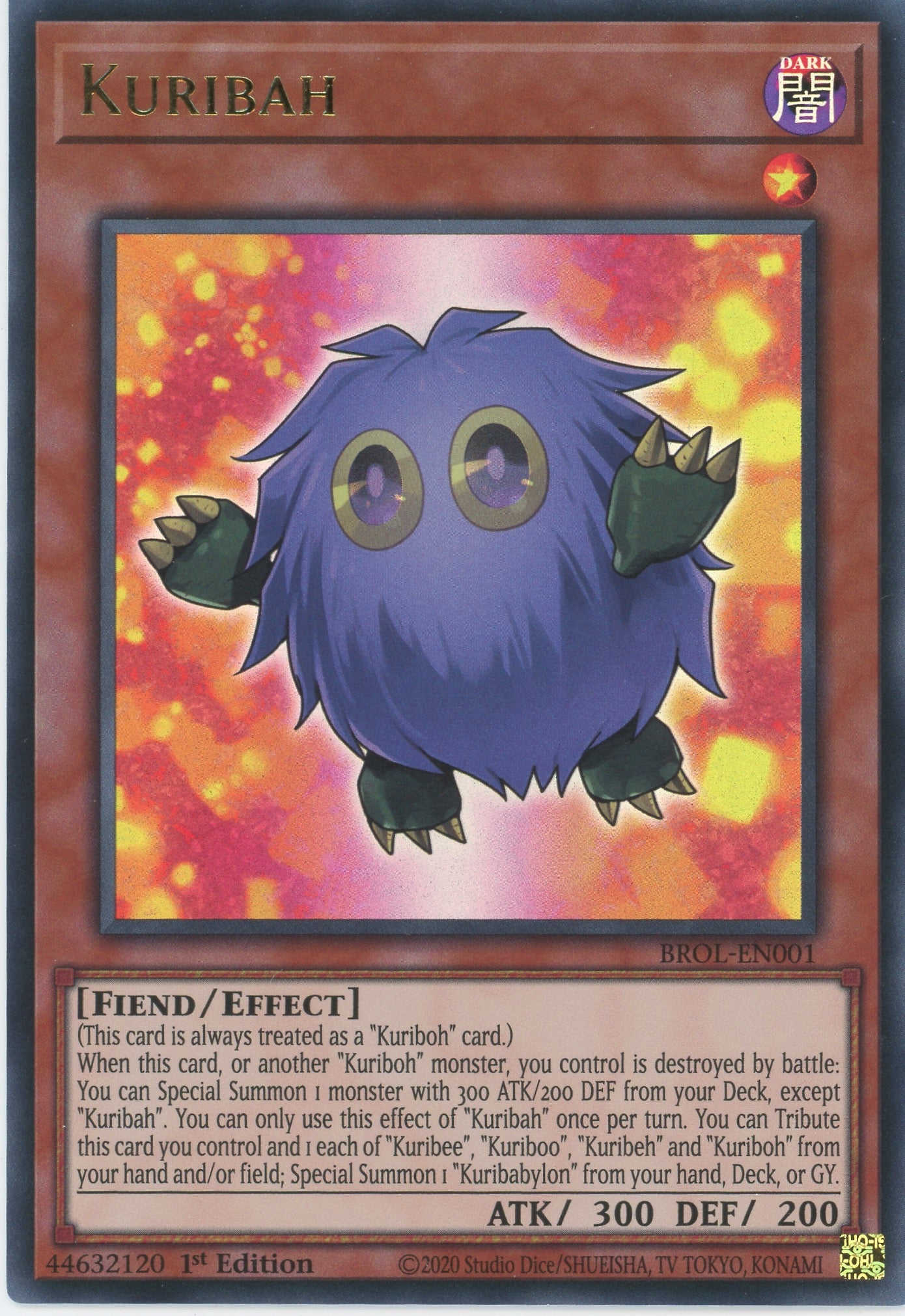 kuribabylon yugioh card BROL-EN001 - Kuribah - Ultra Rare - Effect Monster