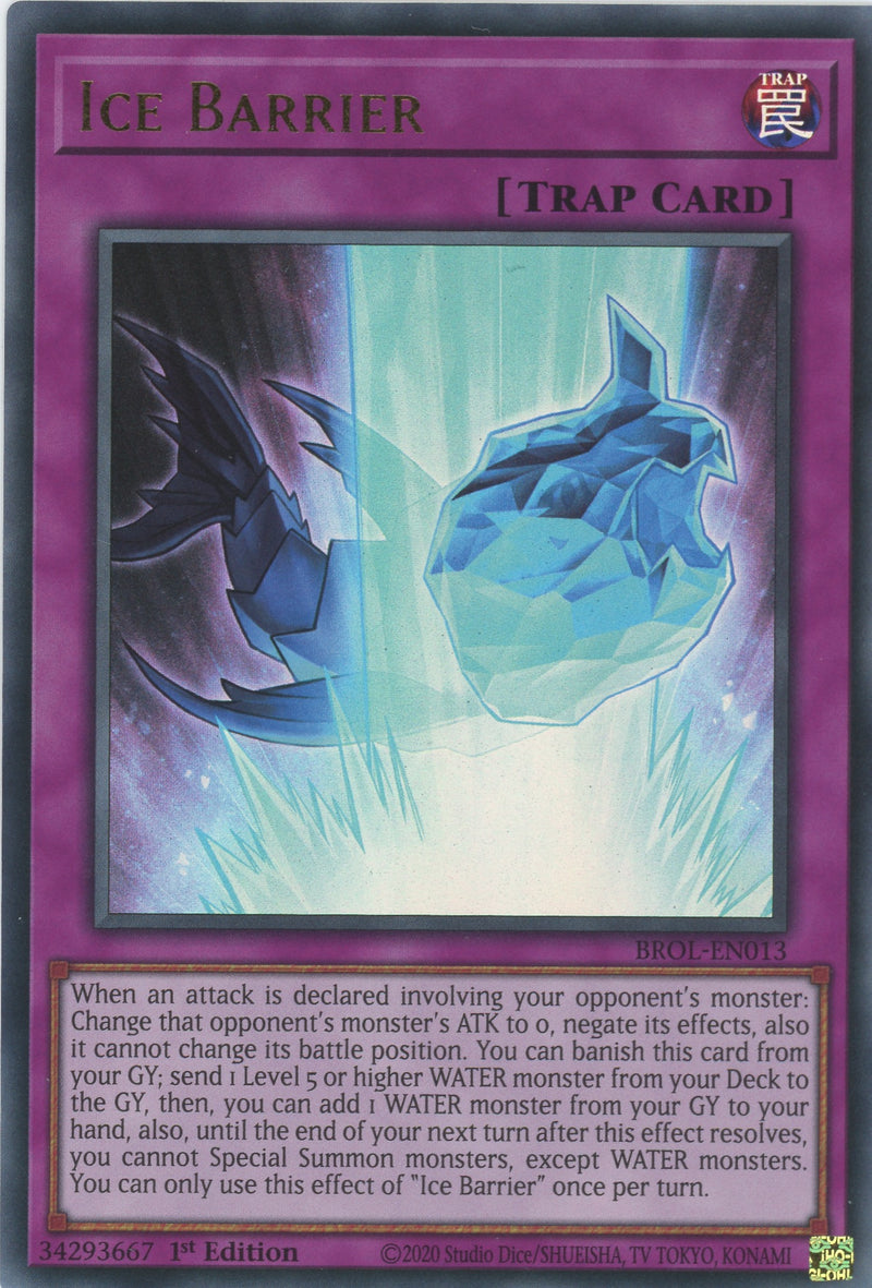 BROL-EN013 - Ice Barrier - Ultra Rare - Normal Trap - Brothers of Legend