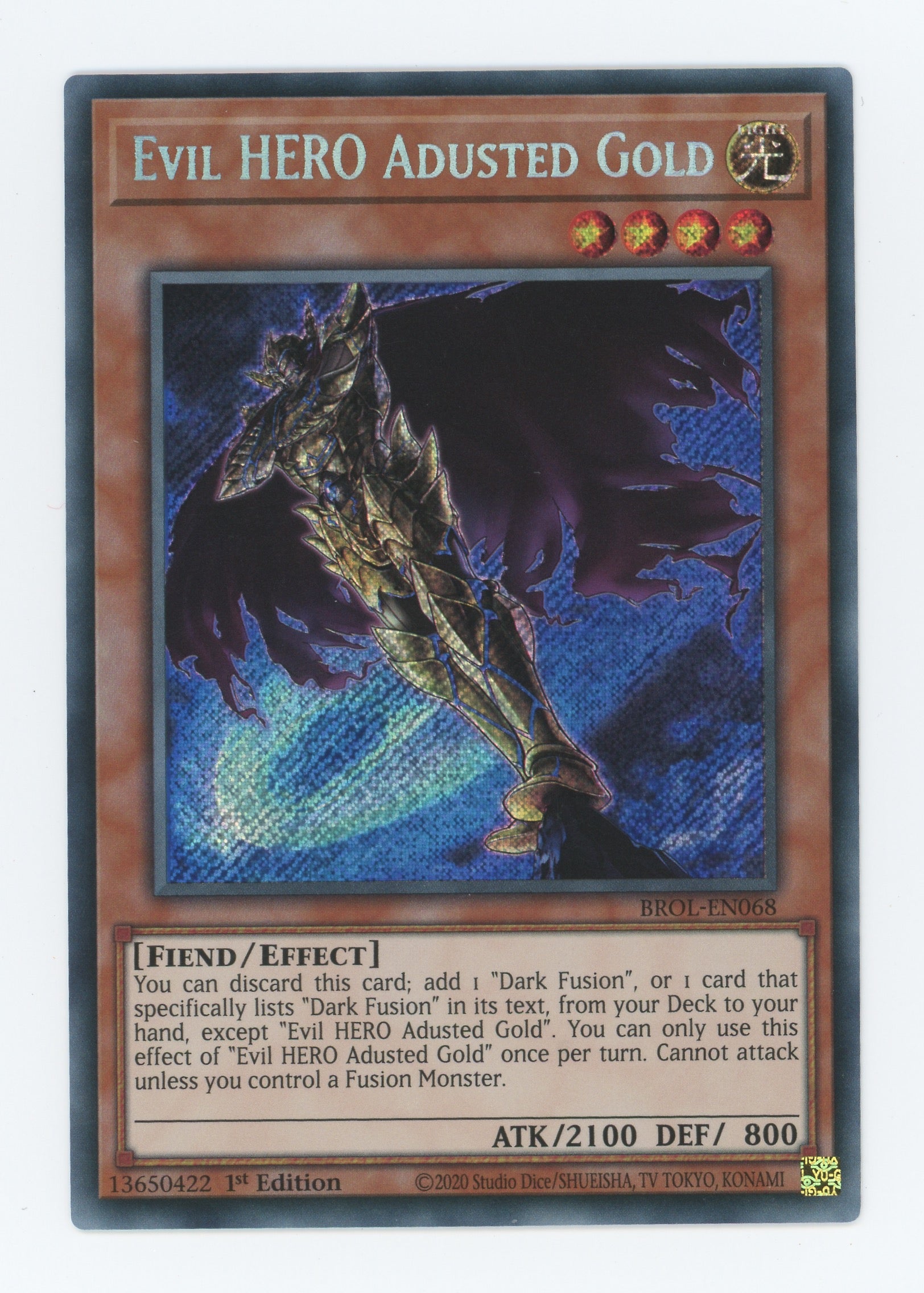 BROL-EN068 - Evil HERO Adusted Gold - Secret Rare - Effect Monster