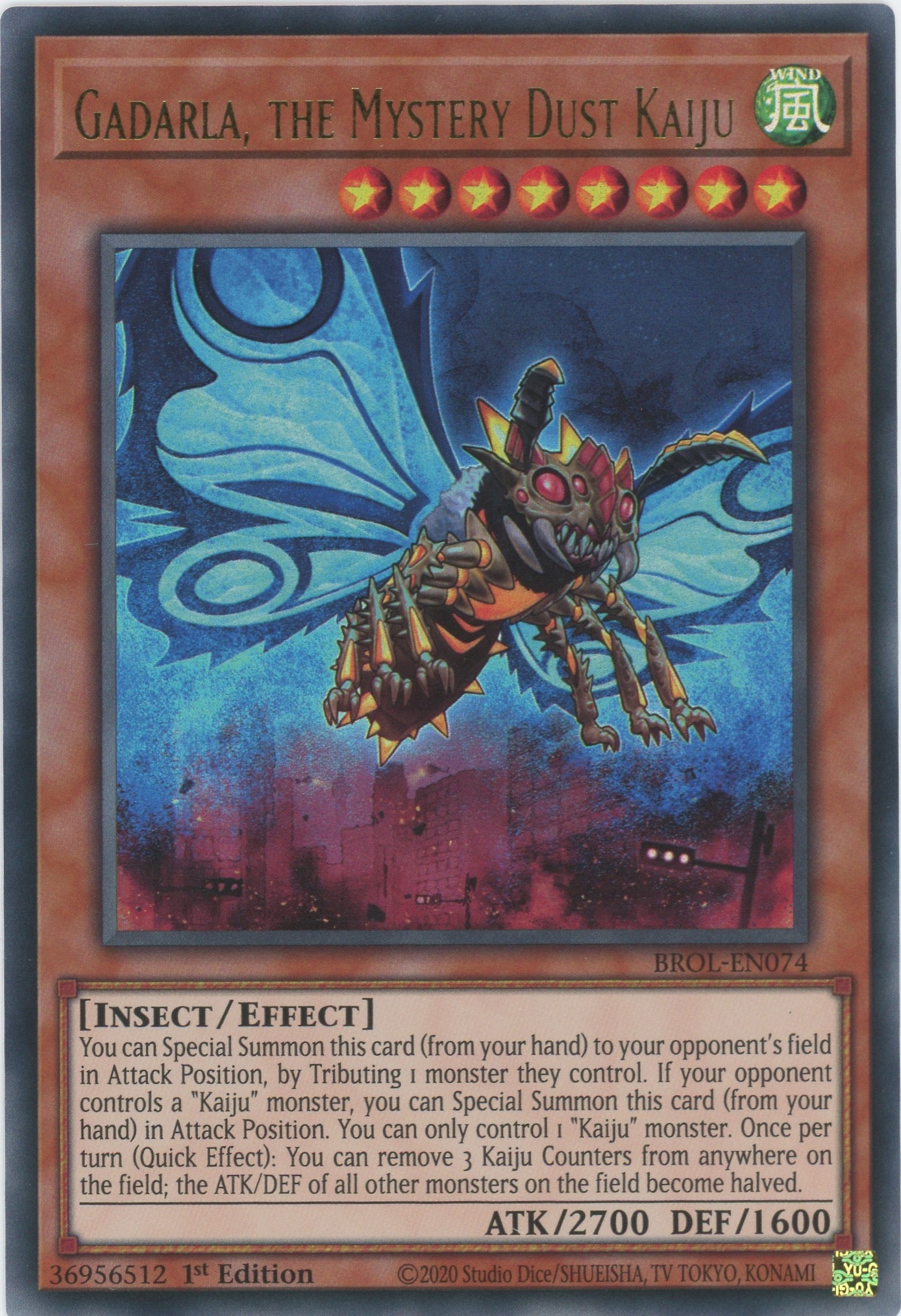 BROL-EN074 - Gadarla, the Mystery Dust Kaiju - Ultra Rare - Effect Mon BROL-EN074 - Gadarla, the Mystery Dust Kaiju - Ultra Rare - Effect Mon