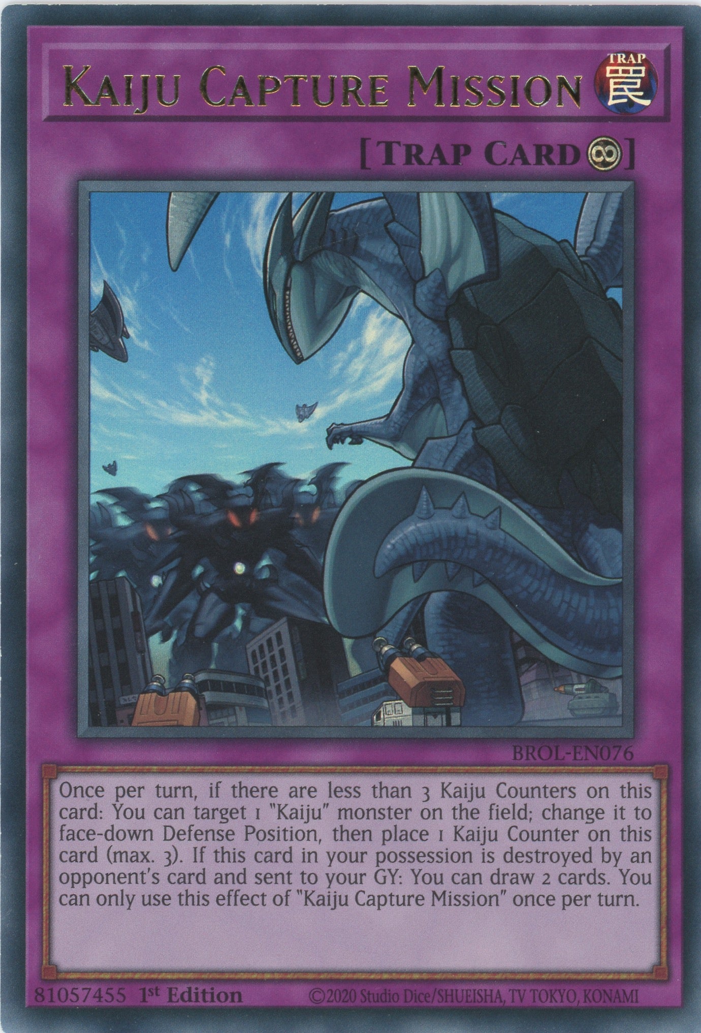all kaiju monsters yugioh BROL-EN076 - Kaiju Capture Mission - Ultra Rare - Continuous Trap