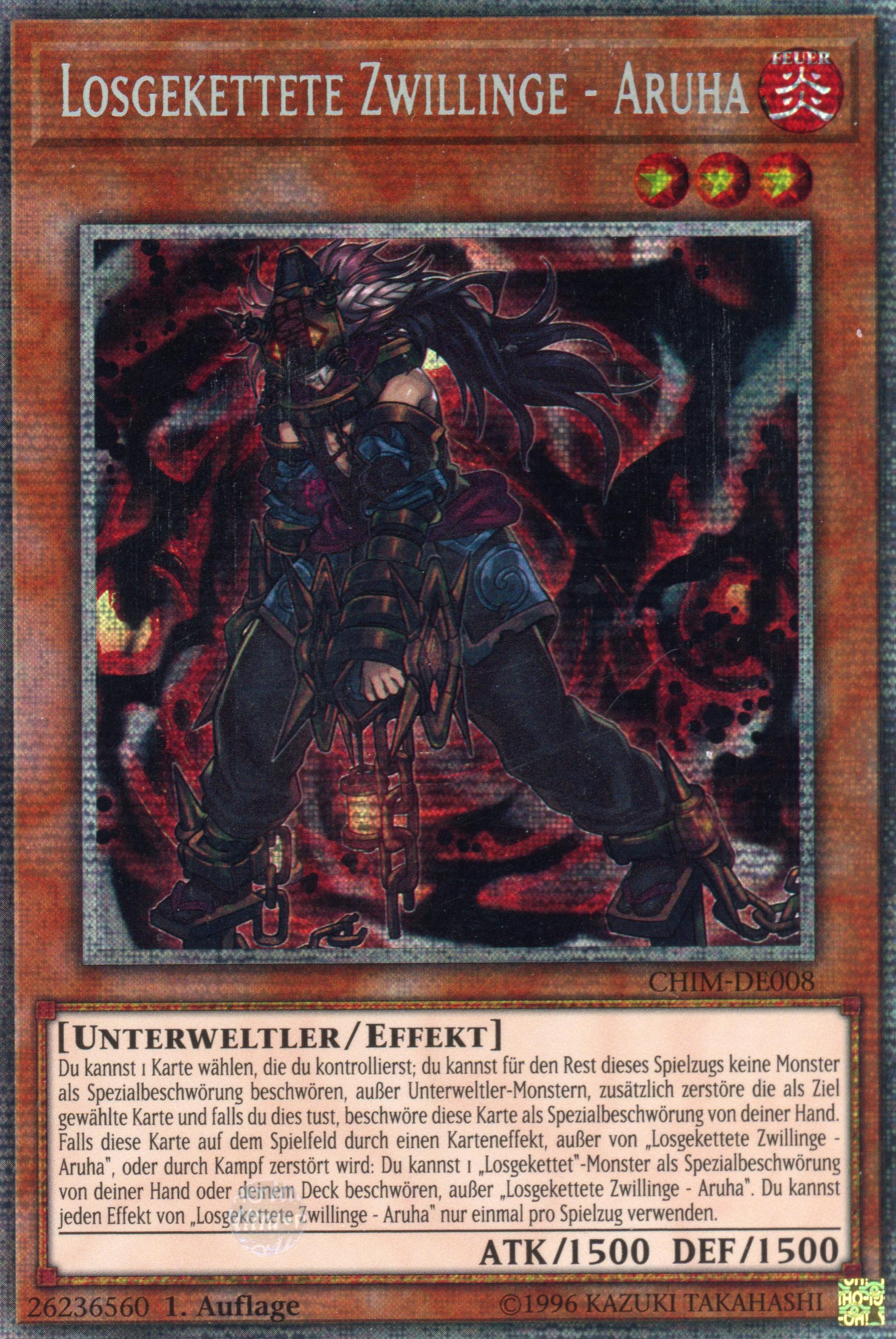 CHIM-DE008 - Unchained Twins - Aruha - Starlight Rare - Chaos Impact - 1st Edition