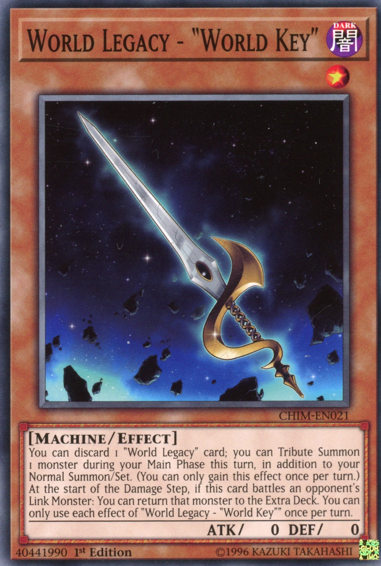 CHIM-EN021 - World Legacy - "World Key" - Common - Chaos Impact - 1st Edition
