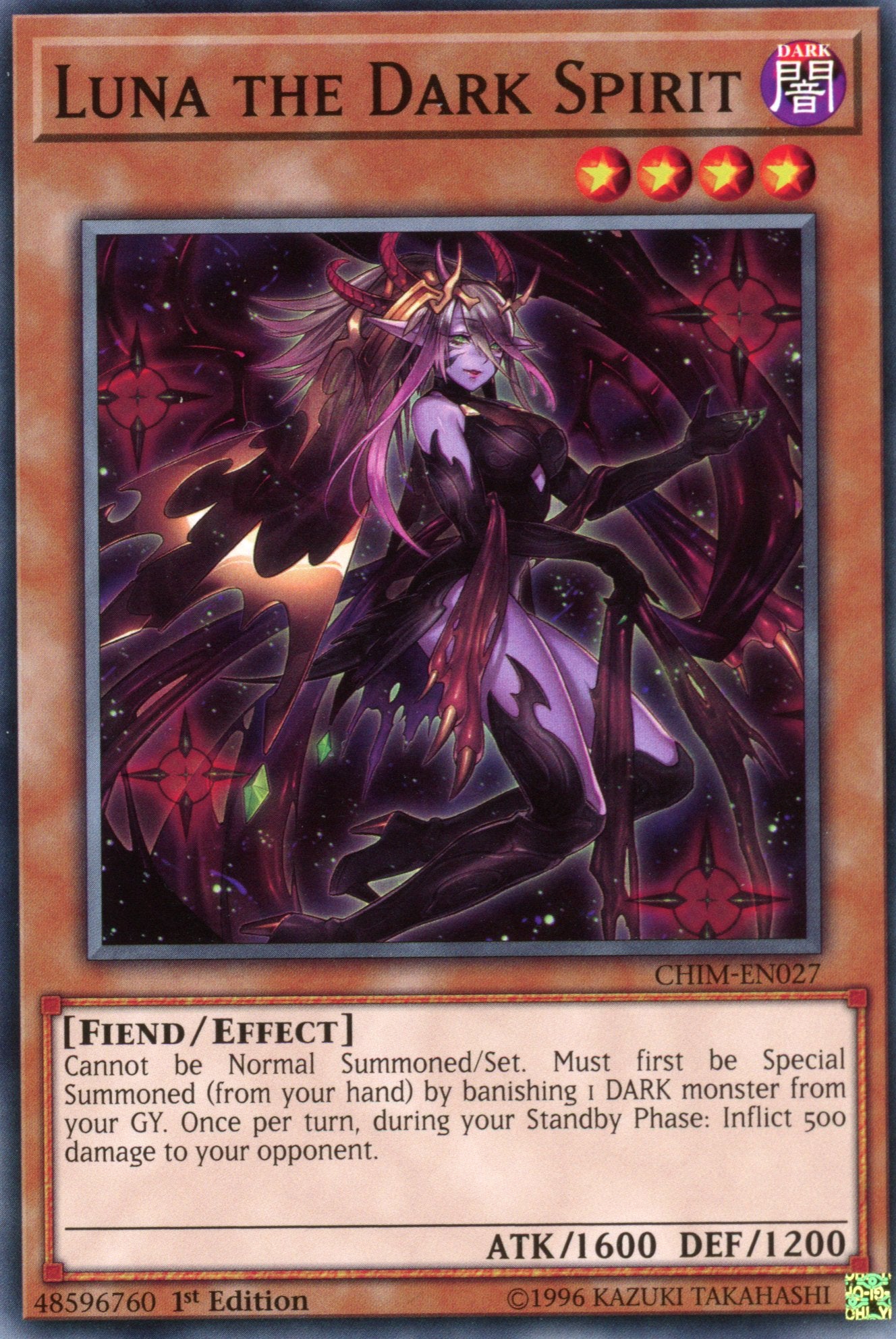 CHIM-EN027 - Luna the Dark Spirit - Common - Chaos Impact - 1st Edition