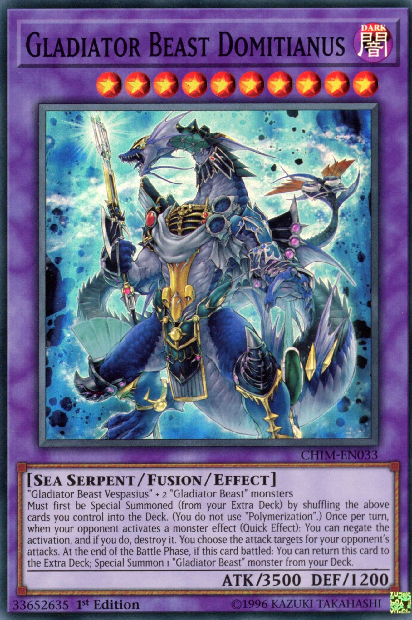 CHIM-EN033 - Gladiator Beast Domitianus - Super Rare - Chaos Impact - 1st Edition