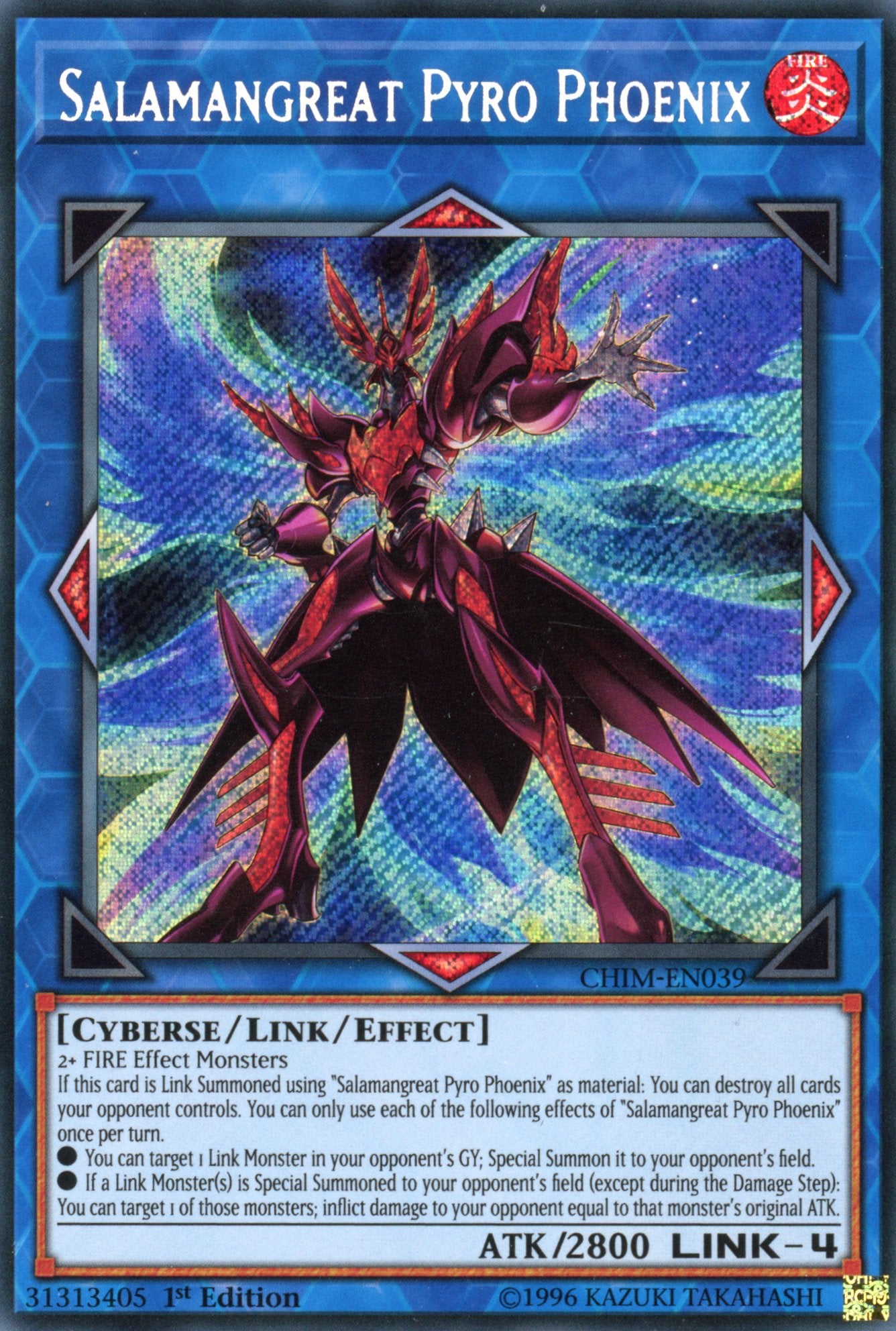 CHIM-EN039 - Salamangreat Pyro Phoenix - Secret Rare - Chaos Impact - 1st Edition