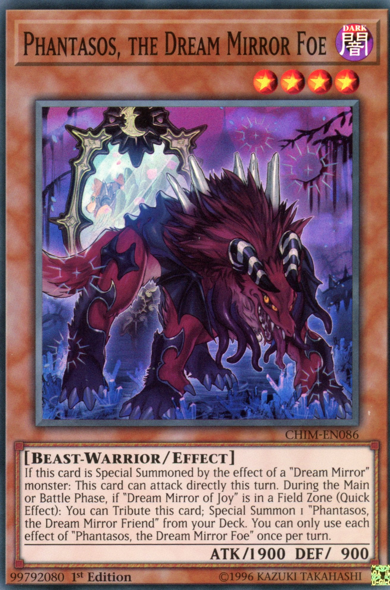 CHIM-EN086 - Phantasos, the Dream Mirror Foe - Super Rare - Chaos Impact - 1st Edition