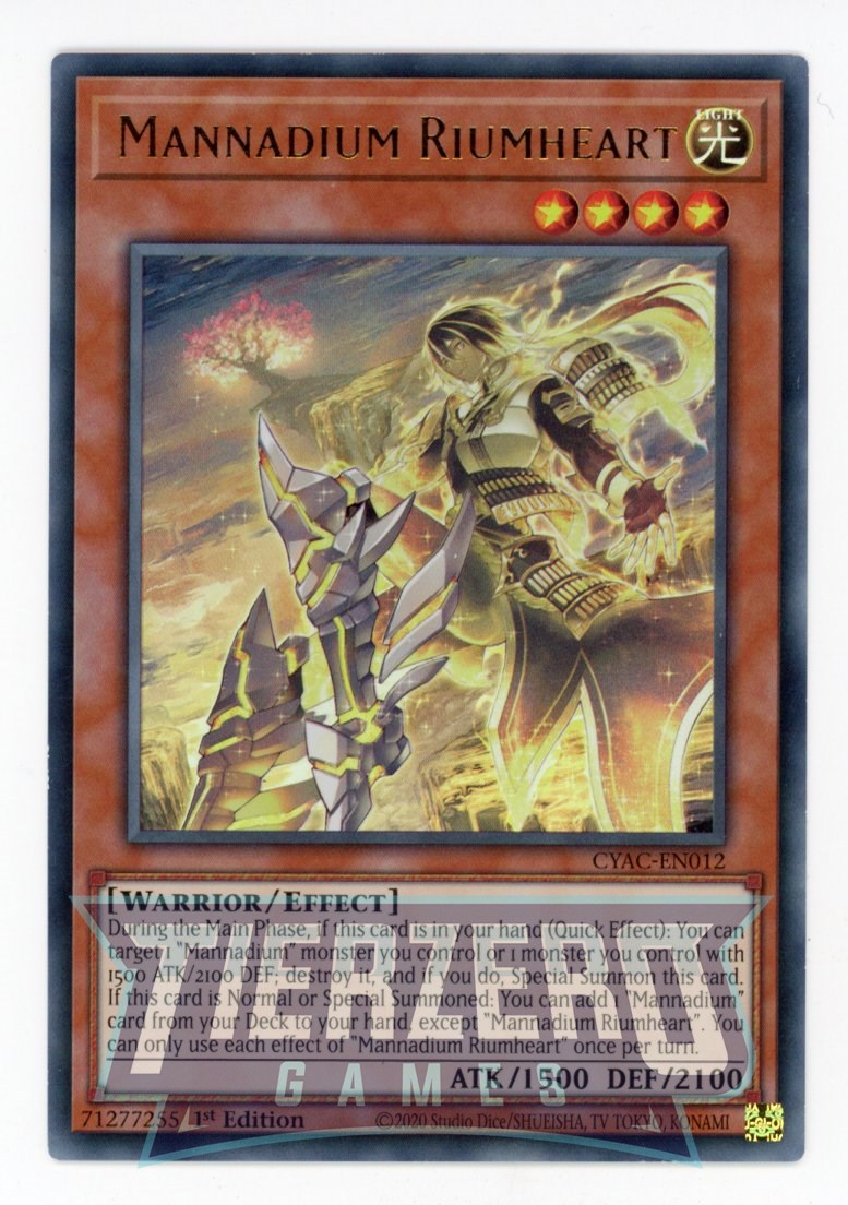 CYAC-EN012 - Mannadium Riumheart - Ultra Rare - Effect Monster