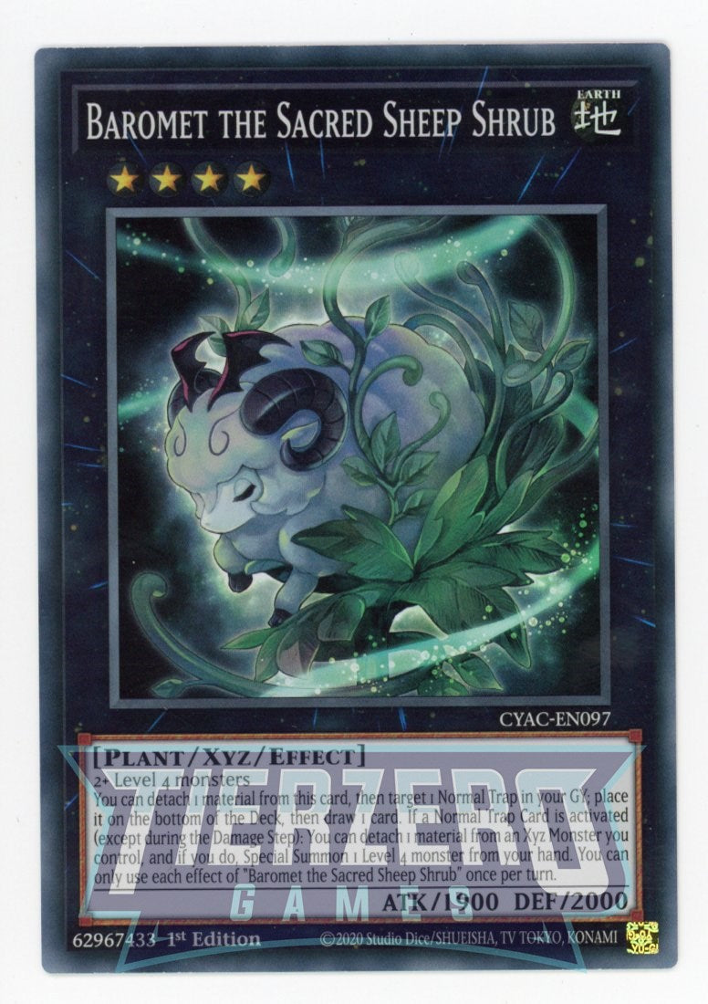 yugioh sheep card CYAC-EN097 - Baromet the Sacred Sheep Shrub - Super Rare
