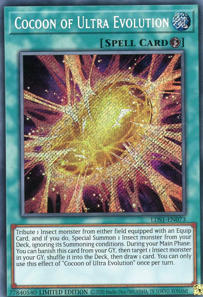 LDS1-EN073 - Cocoon of Ultra Evolution - Secret Rare - Quick-Play Spell - Legendary Duelists Season 1