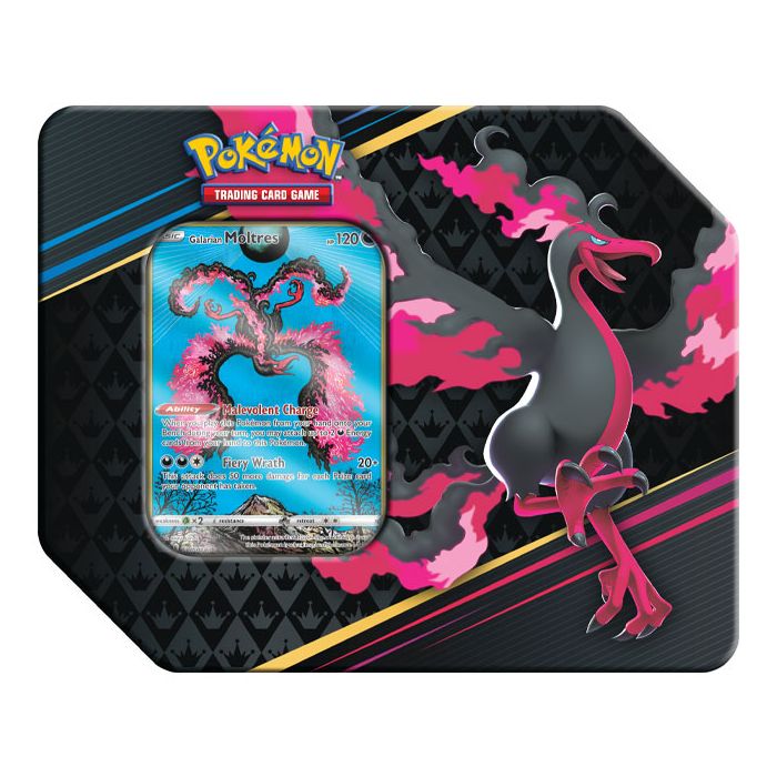 all pokemon evolution cards Pokemon Crown Zenith Galarian Moltres Large Tin (5 Packs)