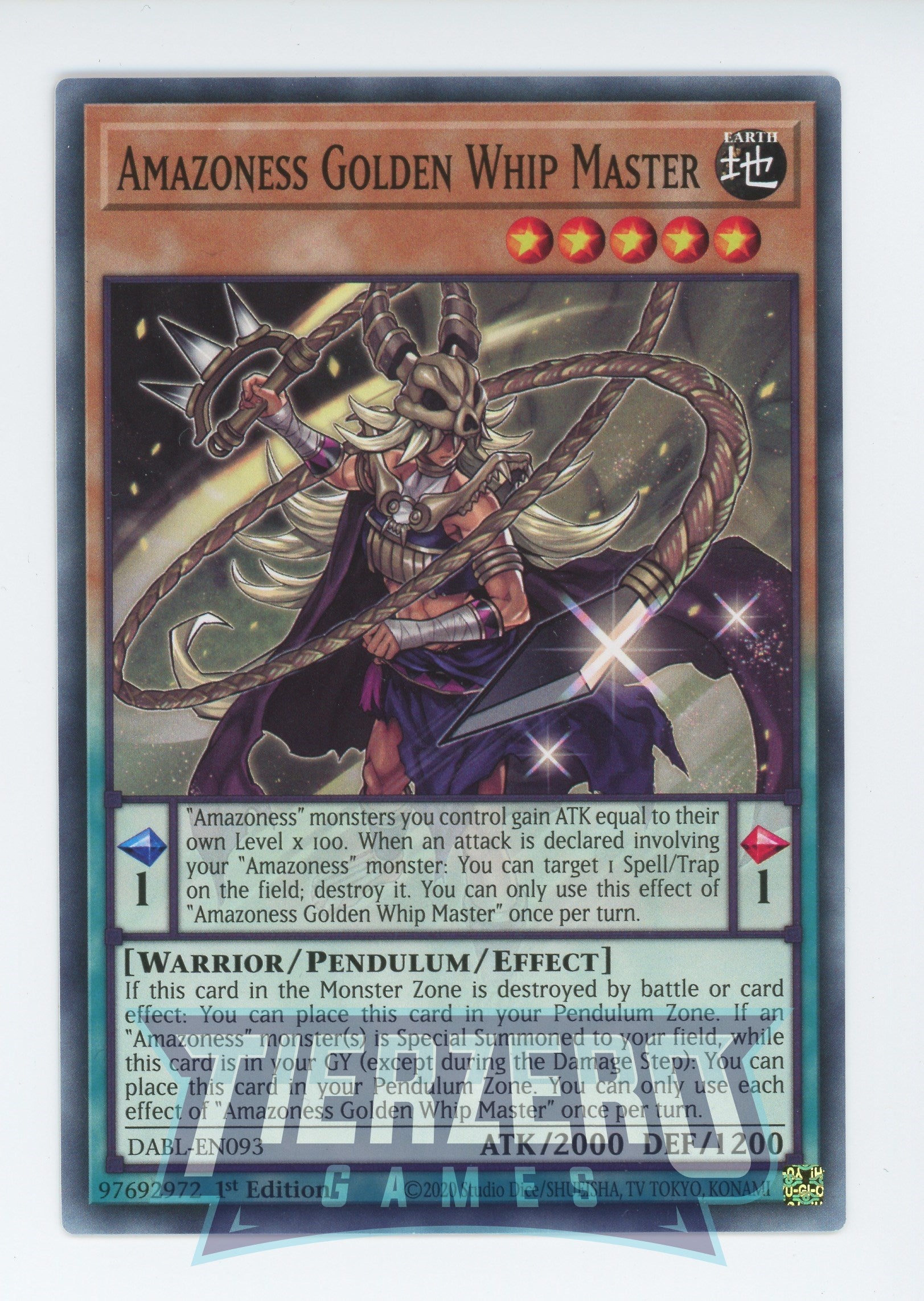 can pendulum monsters attack DABL-EN093 - Amazoness Golden Whip Master - Common