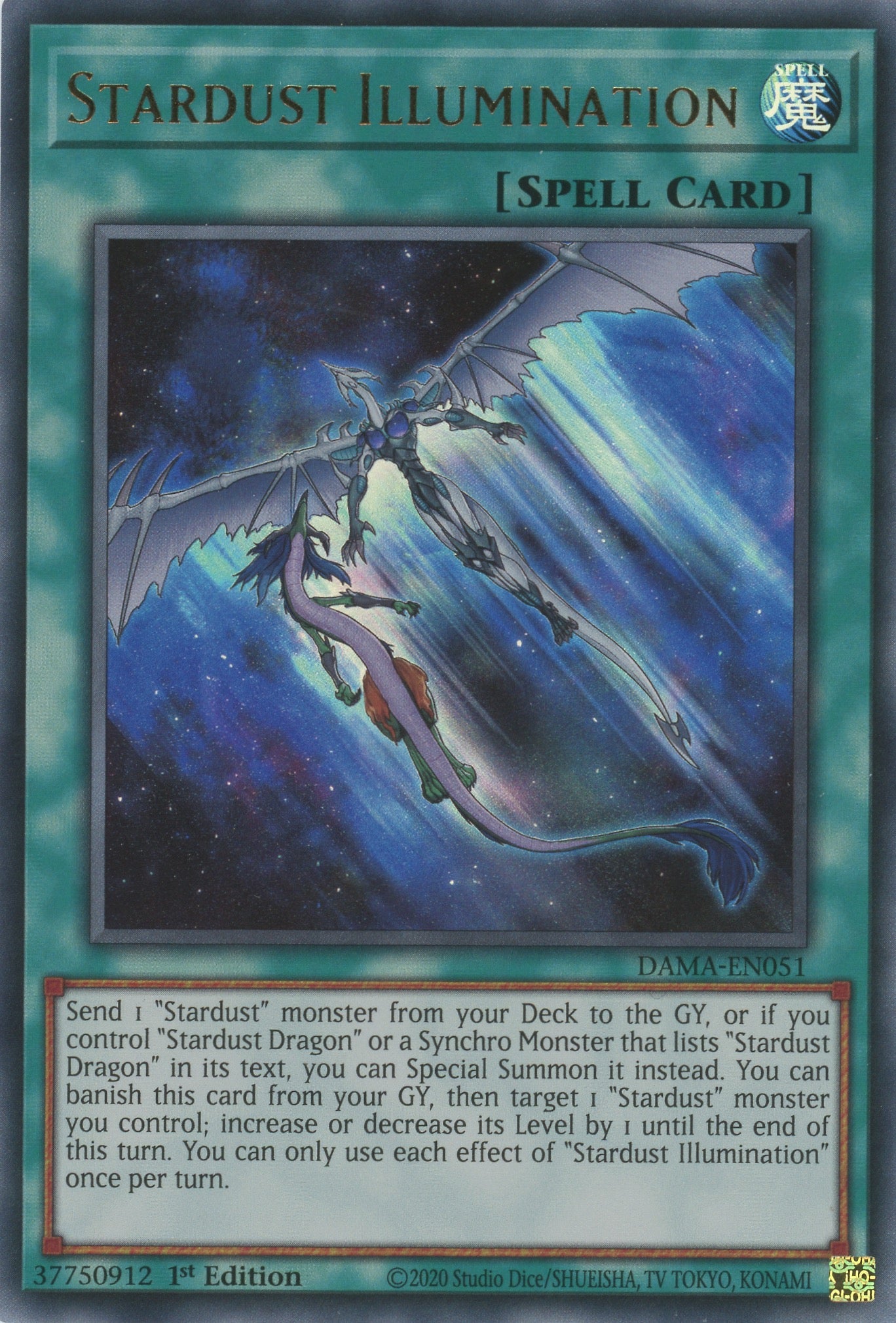 DAMA-EN051 - Stardust Illumination - Ultra Rare - Normal Spell - Dawn of Majesty