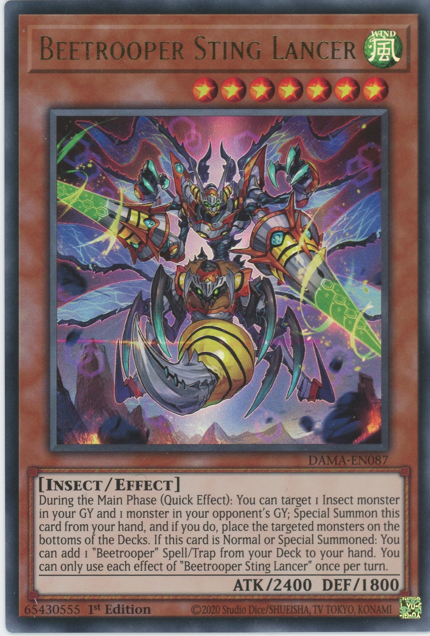 DAMA-EN087 - Beetrooper Sting Lancer - Ultra Rare - Effect Monster - D DAMA-EN087 - Beetrooper Sting Lancer - Ultra Rare - Effect Monster - D