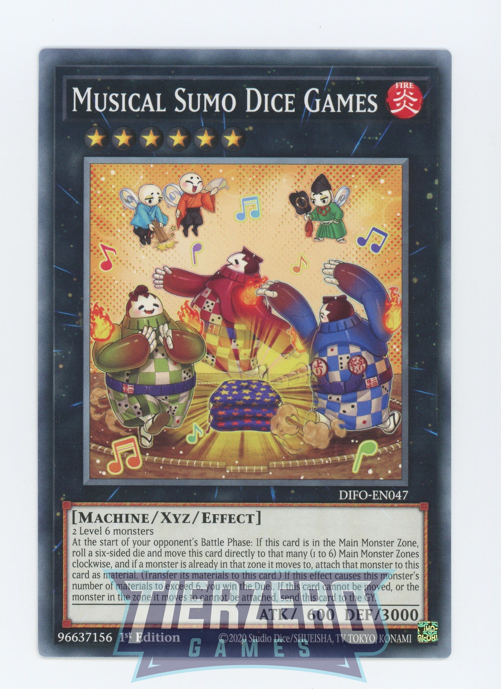 yugioh dice cards DIFO-EN047 - Musical Sumo Dice Games - Common - Effect Xyz Monster