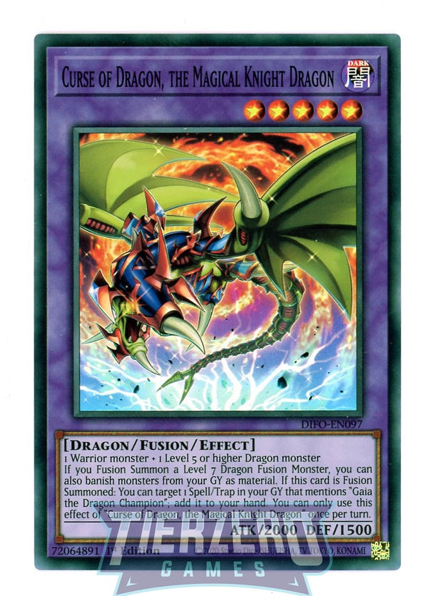 DIFO-EN097 - Curse of Dragon, the Magical Knight Dragon - Super Rare - Effect Fusion Monster - Dimension Force