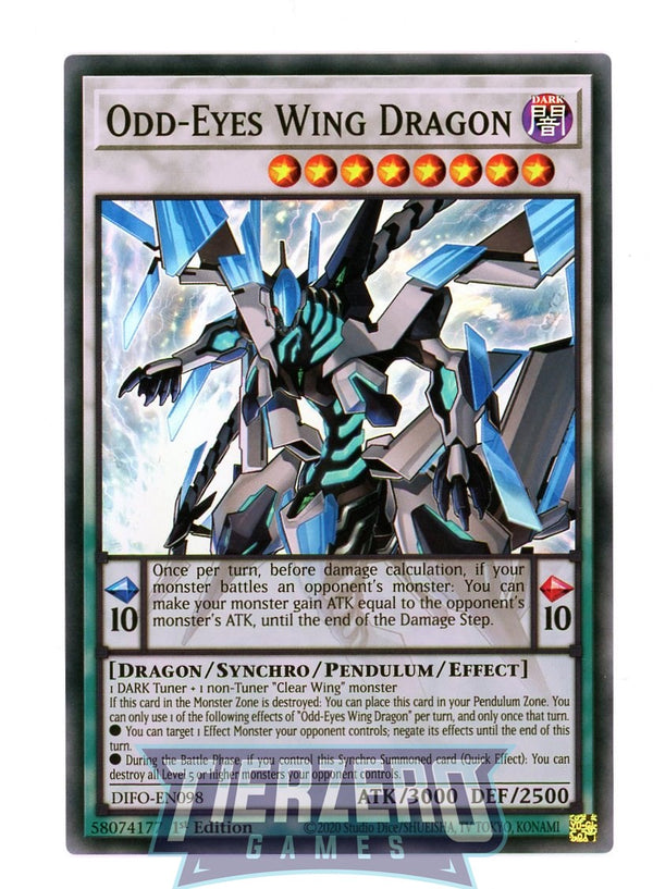 DIFO-EN098 - Odd-Eyes Wing Dragon - Super Rare - Effect Synchro Pendulum Monster - Dimension Force