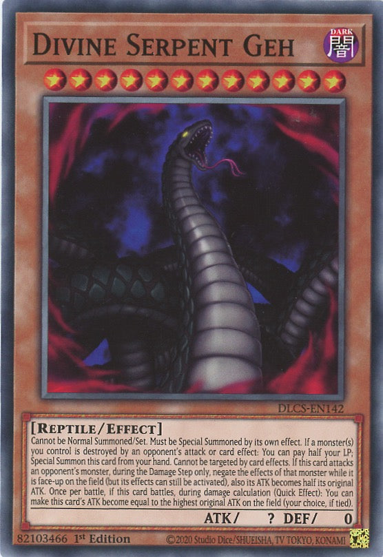 DLCS-EN142 - Divine Serpent Geh - Common - Effect Monster - Dragons of Legend The Complete Series