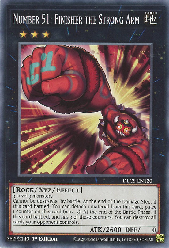 DLCS-EN120 - Number 51: Finisher the Strong Arm - Common - Effect Xyz Monster - Dragons of Legend The Complete Series